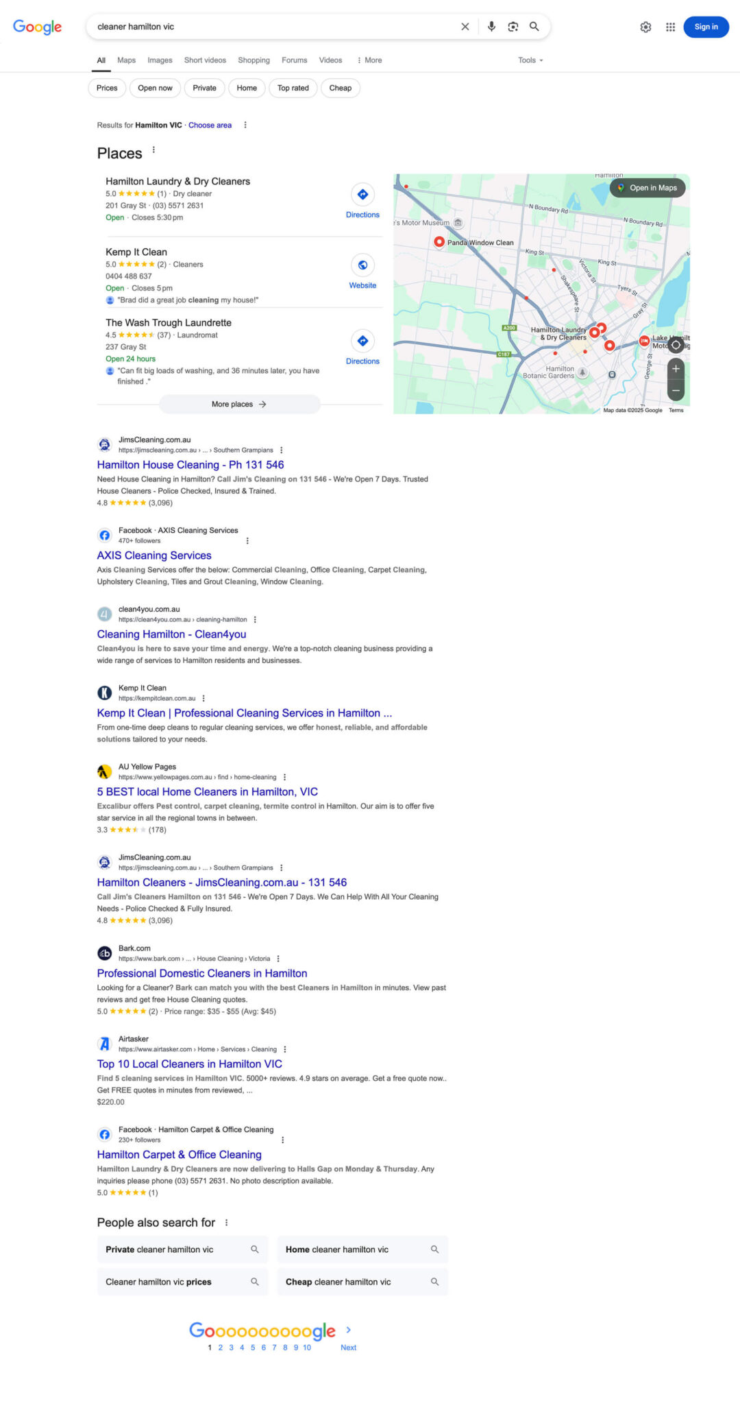 Kemp It Clean – Google Search Results