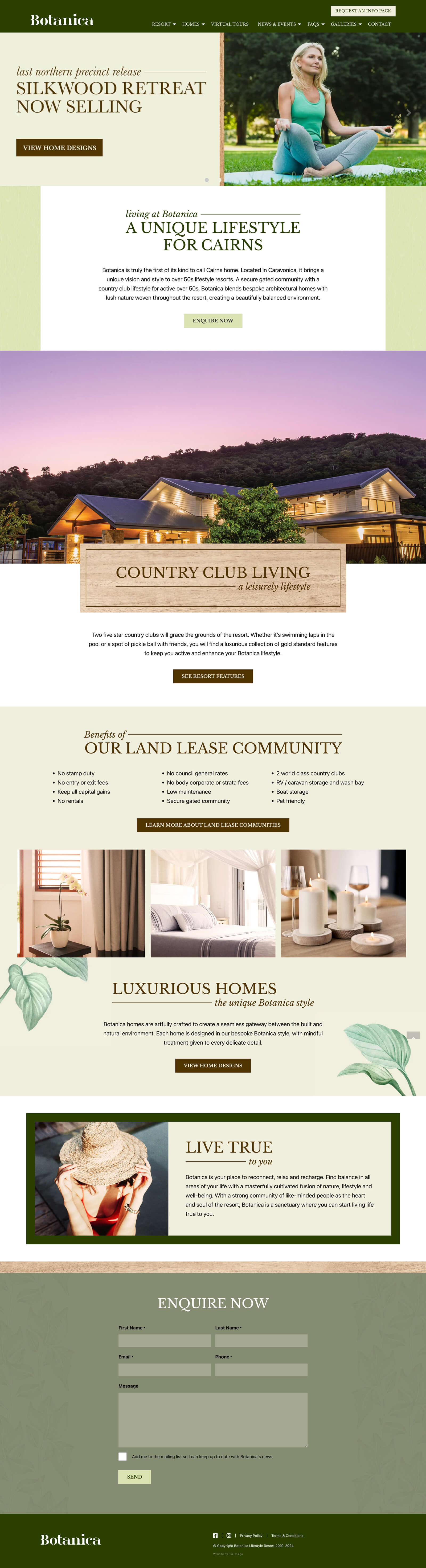 Screenshot of Botanica home page