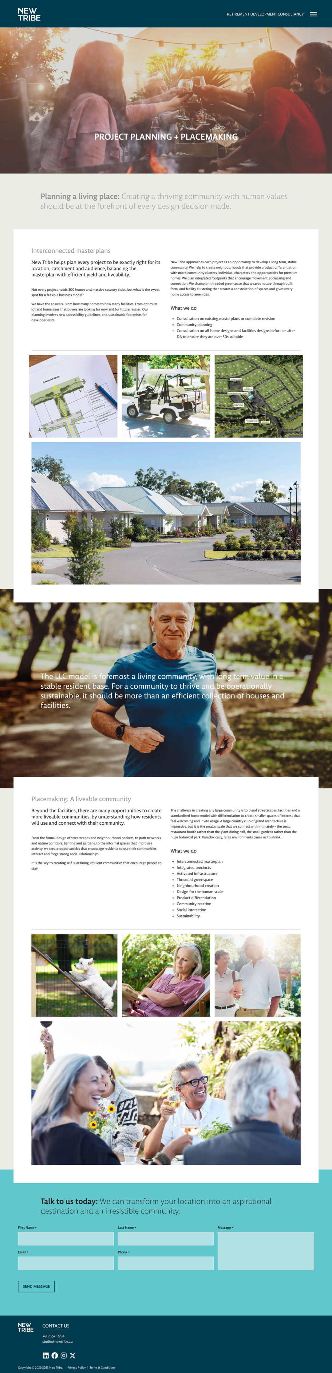Screenshot of New Tribe Project Planning & Placemaking page