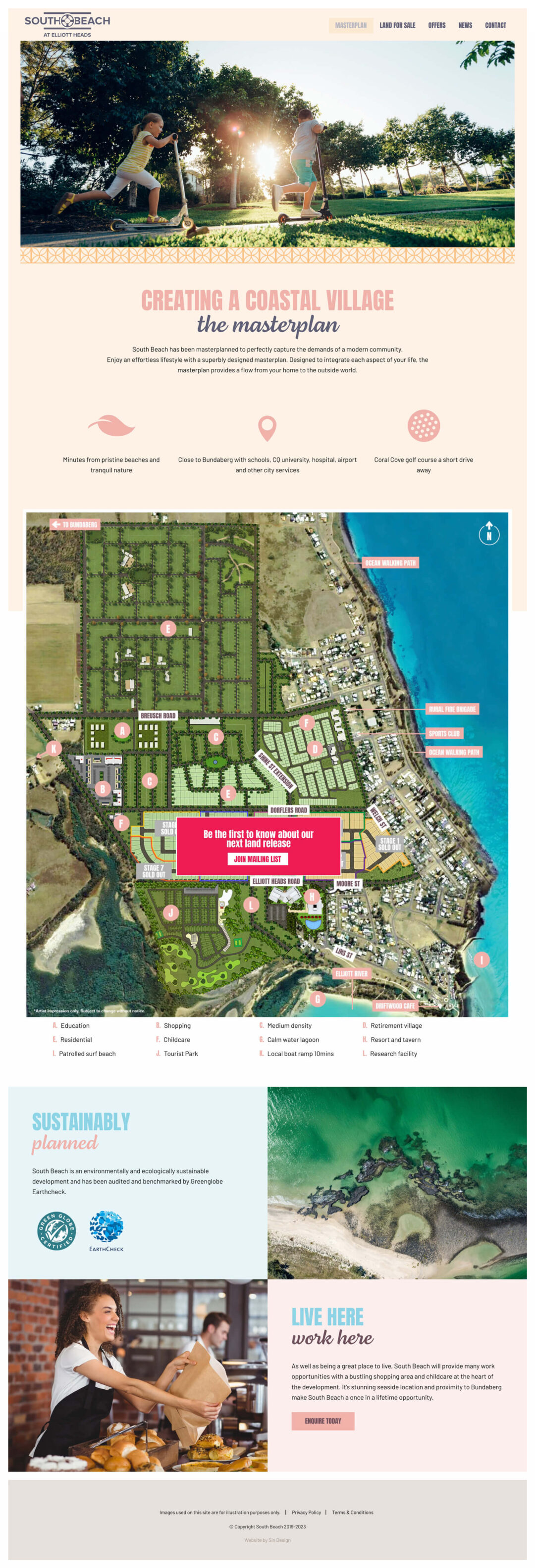 Screenshot of SouthBeach masterplan page